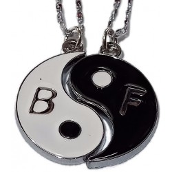 Stainless Steel B F Peace Friendship Necklace