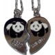 Stainless Steel Best Friend Panda Heart Friendship Necklace