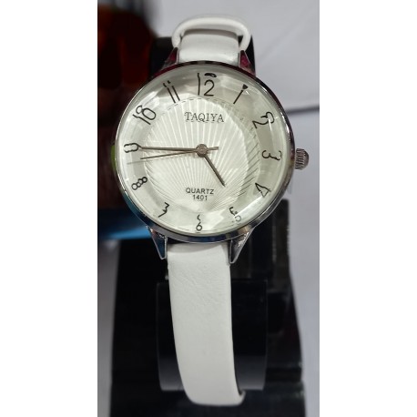 White Leather Ladies Watch
