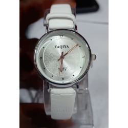 Ladies White Leather Watch