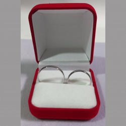 Silver Stainless Steel Plain Couples Engagement Ring