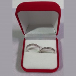Silver Stainless Steel Embellished Couples Engagement Ring