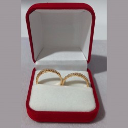 Gold Stainless Steel Embellished Couples Engagement Ring