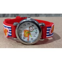 Red Colourful Themed Silicon Children's Analog Wrist Watch