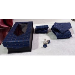 Blue Executive Tie Set - Cufflinks, Pocket Square, Tie Gift Set