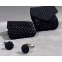 Dark Blue Executive Tie Set - Cufflinks, Pocket Square, Tie Gift Set