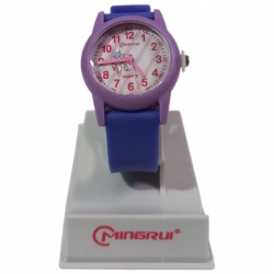 Mingrui Blue on Purple Silicon Children's Analog Wrist Watch