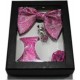 Pink Floral Bow Tie Set