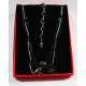 5 Piece Long Necklace Bracelet Set - Black