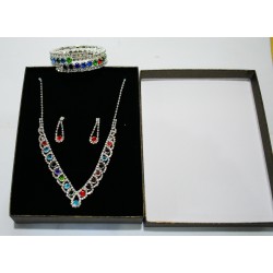 Coloured Silver Jewelry Set