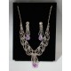 Silver and Purple Necklace Jewelry Set