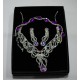 Silver and Purple Necklace Jewelry Set