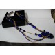 Five Piece Long Necklace and Jewelry Set - Blue and Gold