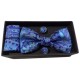 Blue Floral Bow Tie Set