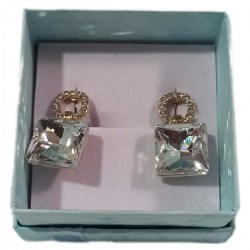 Gold and Silver Square Earring Set