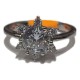 Silver Stainless Steel Engagement Ring with Rhinestone