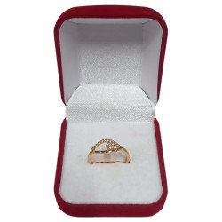 Gold Stainless Steel Engagement Ring with Embellishments