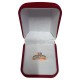 Gold Stainless Steel Engagement Ring with Embellishments and Round Rhinestone