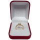 Gold Stainless Steel Engagement Ring with Rhinestone and Cross Embellishments