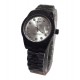 Ladies Stainless Steel Rolex Watch - Black with White Face
