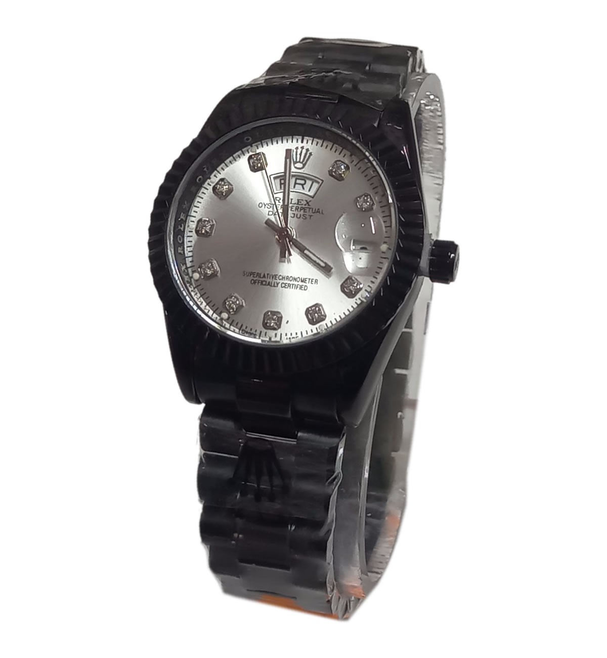 Ladies Stainless Steel Rolex Watch Black with White Face Watch Hunt Kenya