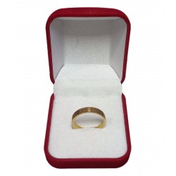 Gold Stainless Steel Men's Engagement / Wedding With Square Details