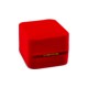 Red Squared Velvet Ring Box