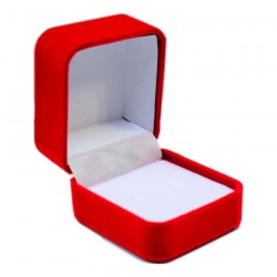 Red Squared Velvet Ring Box