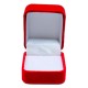 Red Squared Velvet Ring Box