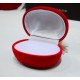 Red Oval Velvet Ring Box