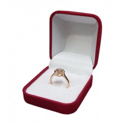 Gold Coated Stainless Steel Engagement Ring With Separate Rhinestones