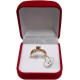 Gold Coated Stainless Steel Engagement Ring With Rectangular Rhinestone Pattern 