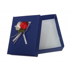 Small Floral Gift Box with Ribbon – Elegant Jewelry Packaging (9CM x 6.5CM x 2.5CM)