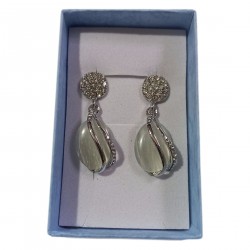Silver Earring with Sparkling Embellishments