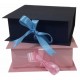 Elegant 9x9x3.5 Inch Gift Box with Shredded Paper & Permanent Ribbon - Flip to Open