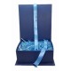 Elegant 9x9x3.5 Inch Gift Box with Shredded Paper & Permanent Ribbon - Flip to Open