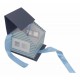 Charming House-Shaped Gift Box with Shredded Paper & Permanent Ribbon