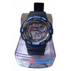 Black with Blue Silicon Children's Digital Wrist Watch