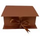 Elegant 9x9x3.5 Inch Gift Box with Shredded Paper & Permanent Ribbon - Flip to Open