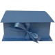 Elegant 9x9x3.5 Inch Gift Box with Shredded Paper & Permanent Ribbon - Flip to Open