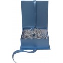 Elegant 9x9x3.5 Inch Gift Box with Shredded Paper & Permanent Ribbon - Flip to Open