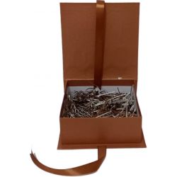 Elegant Care Package Gift Box with Shredded Paper & Permanent Ribbon - Flip to Open