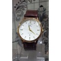 Rolex Brown Leather Men's Watch with Day and Date Function, White Face