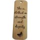 Clothed with Strength and Dignity – Engraved Wooden Bookmark